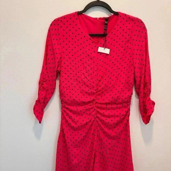 Zara‎ Pink Polka Dot Asymmetrical Dress size M - Picture 5 of 11